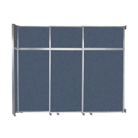 Versare Operable Wall Sliding Room Divider 9'9" x 8'5-1/4" Ocean Fabric 1072315